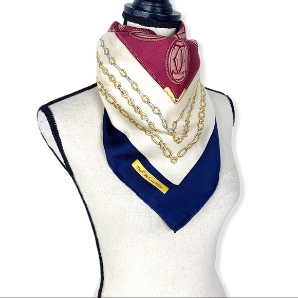 Cartier Accessories - Authentic Cartier Silk 33” Square Double C Scarf